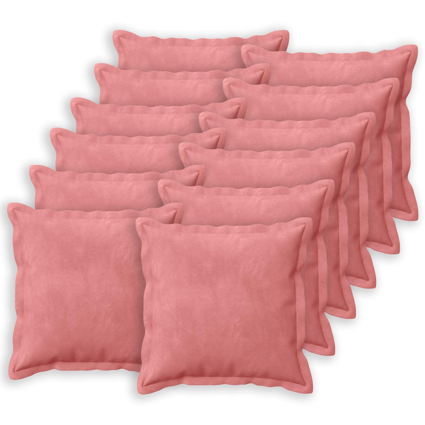 Federa 12 pcs HOUTEN Rosa 50 x 50 cm Velluto