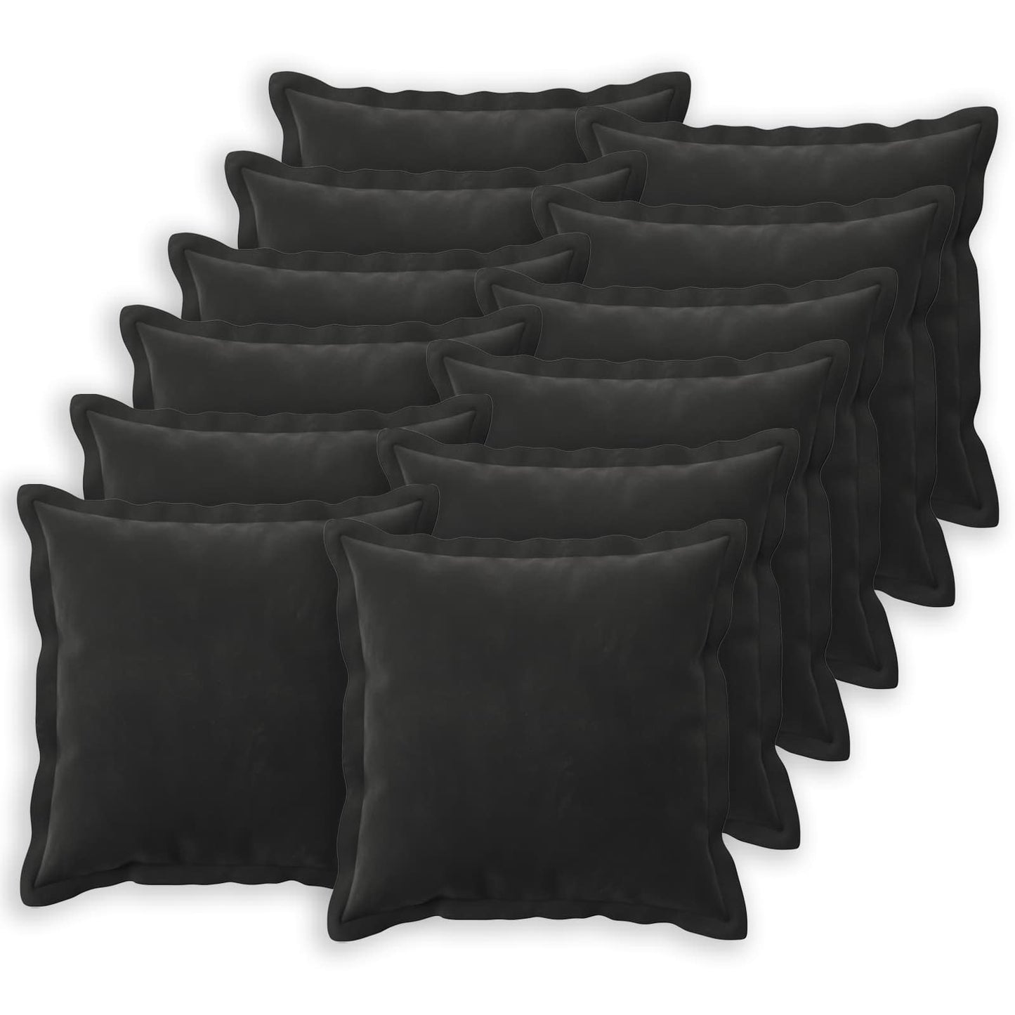 Federa 12 pcs HOUTEN Nero 50 x 50 cm Velluto