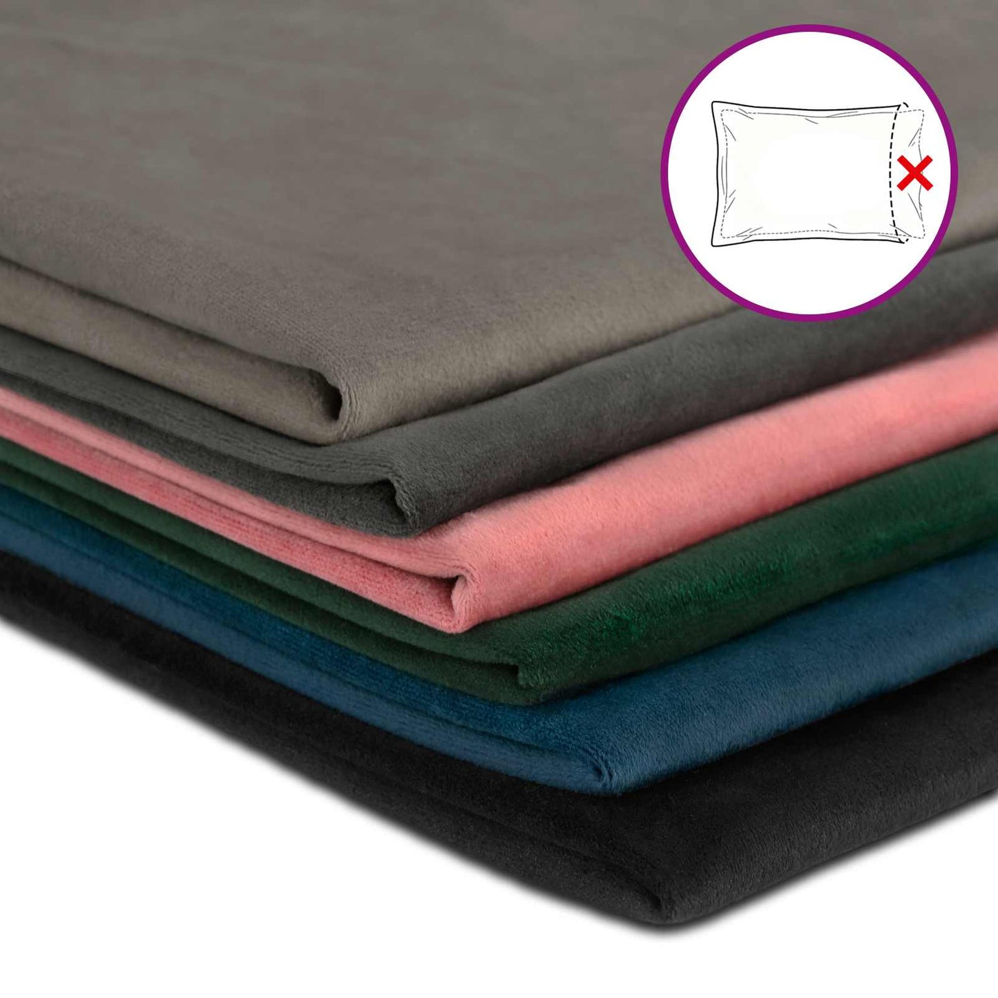 Federa 12 pcs HOUTEN Nero 50 x 50 cm Velluto