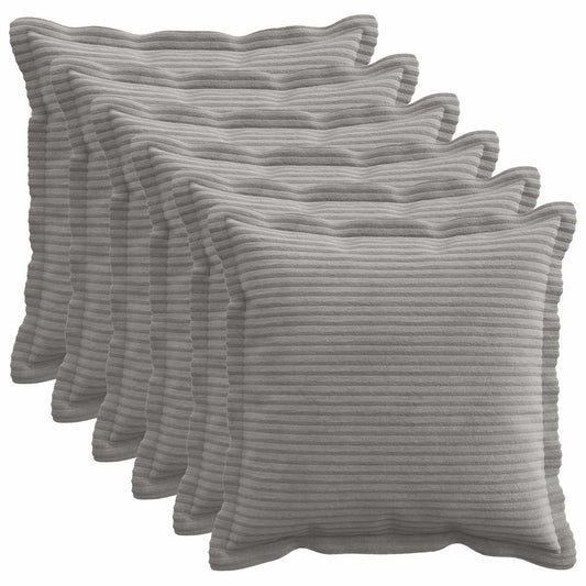 Federa 6 pz HOUTEN Grigio Chiaro 50 x 50 cm corduroy | homemem39