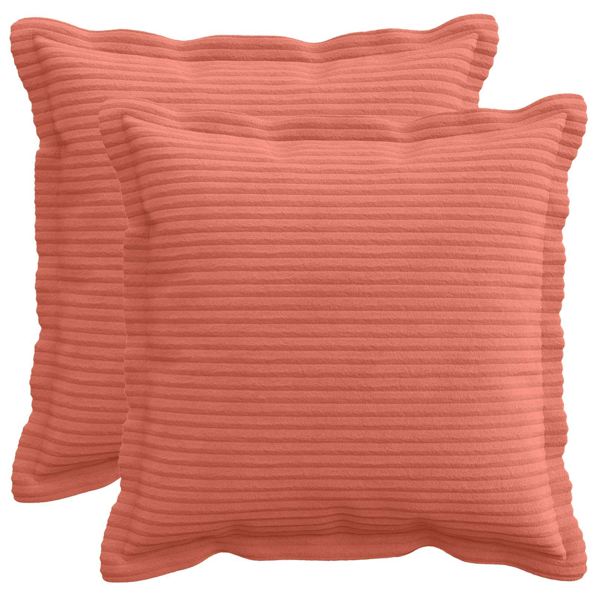 Federa 2 pz HOUTEN Rosso Arancio 50 x 50 cm corduroy