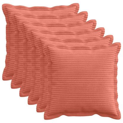 Federa 6 pz HOUTEN Rosso Arancio 50 x 50 cm corduroy | homemem39
