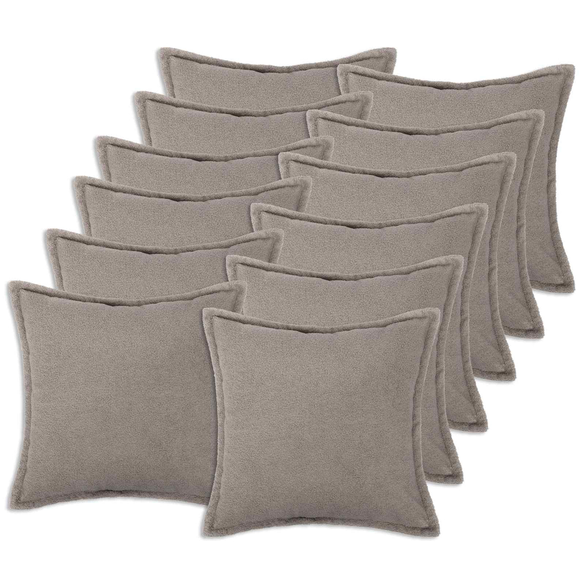Federa 12 pcs HOUTEN Grigio Chiaro 50 x 50 cm Bouclé | homemem39