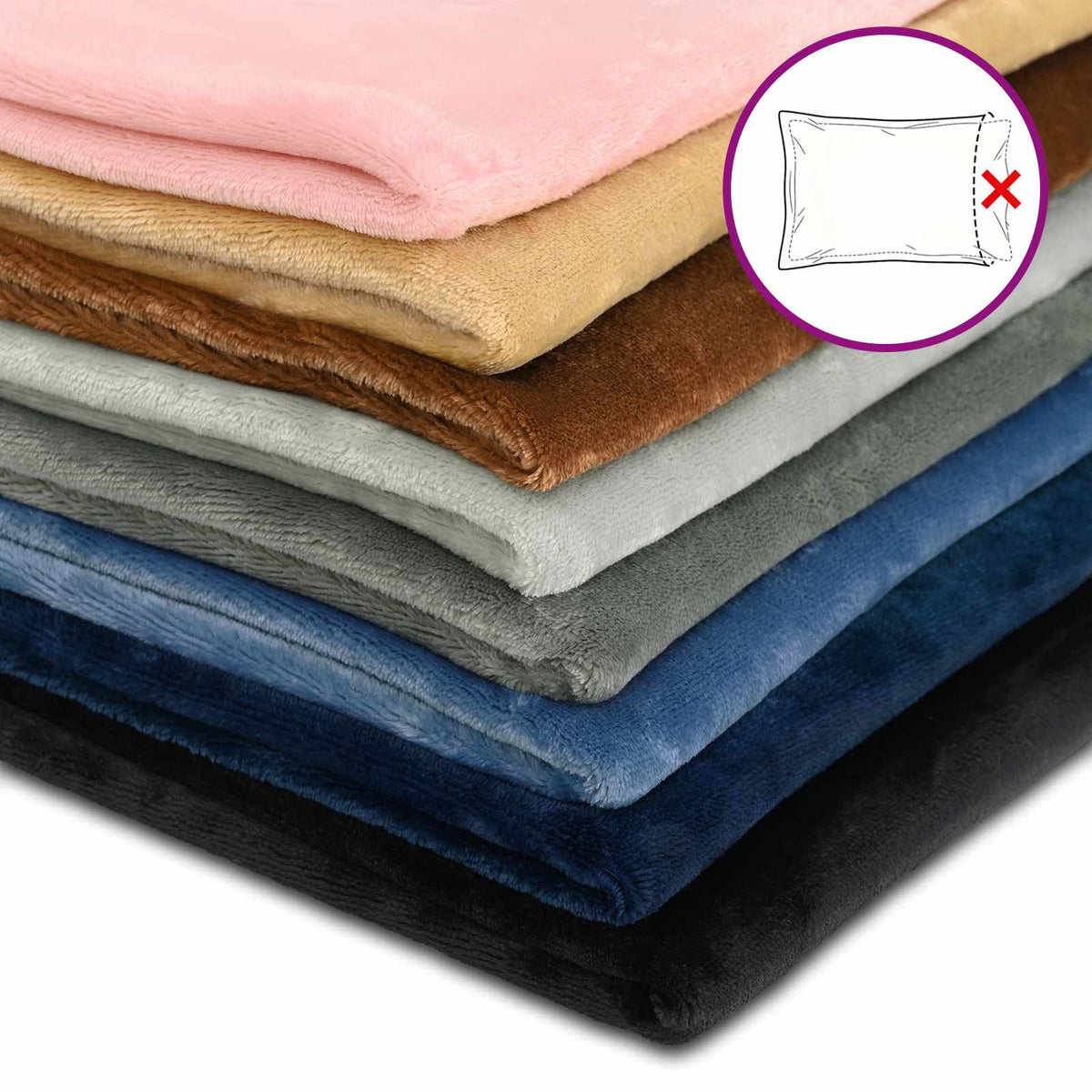 Federa 2 pz HOUTEN Nero 50 x 50 cm Flanella | homemem39