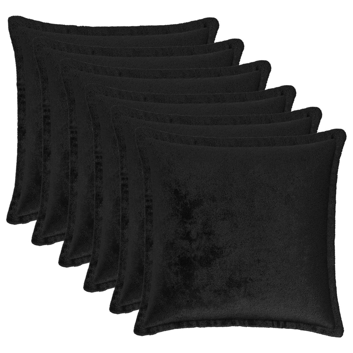 Federa 6 pcs HOUTEN Nero 50 x 50 cm Flanella | homemem39