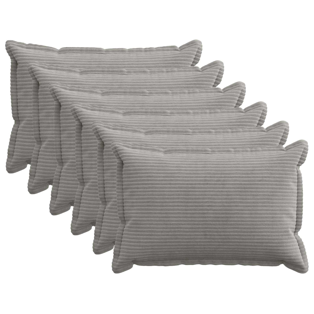 Federa 6 pz HOUTEN Grigio Chiaro 50 x 70 cm corduroy | homemem39