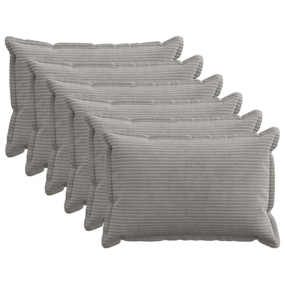 Federa 6 pz HOUTEN Grigio Chiaro 50 x 70 cm corduroy | homemem39