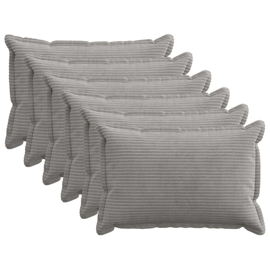 Federa 6 pz HOUTEN Grigio Chiaro 50 x 70 cm corduroy | homemem39