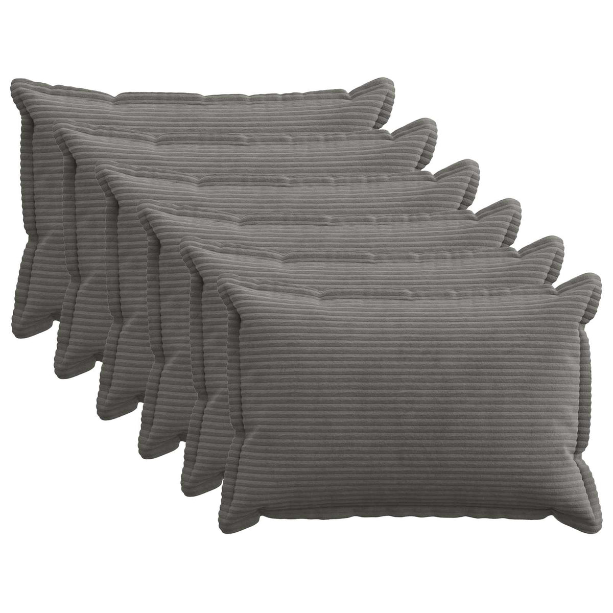 Federa 6 pz HOUTEN Grigio Scuro 50 x 70 cm corduroy | homemem39