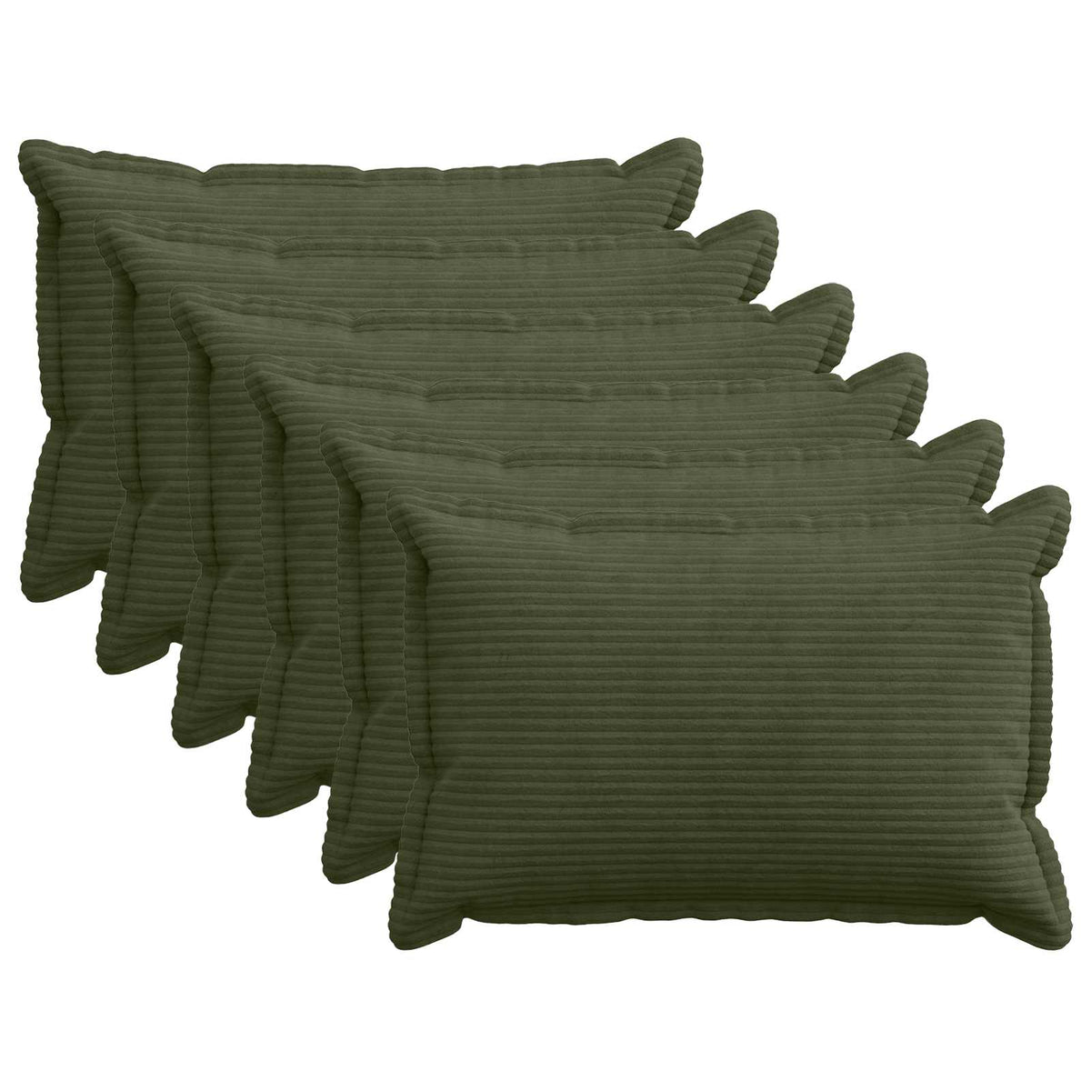 Federa 6 pz HOUTEN Verde 50 x 70 cm corduroy | homemem39