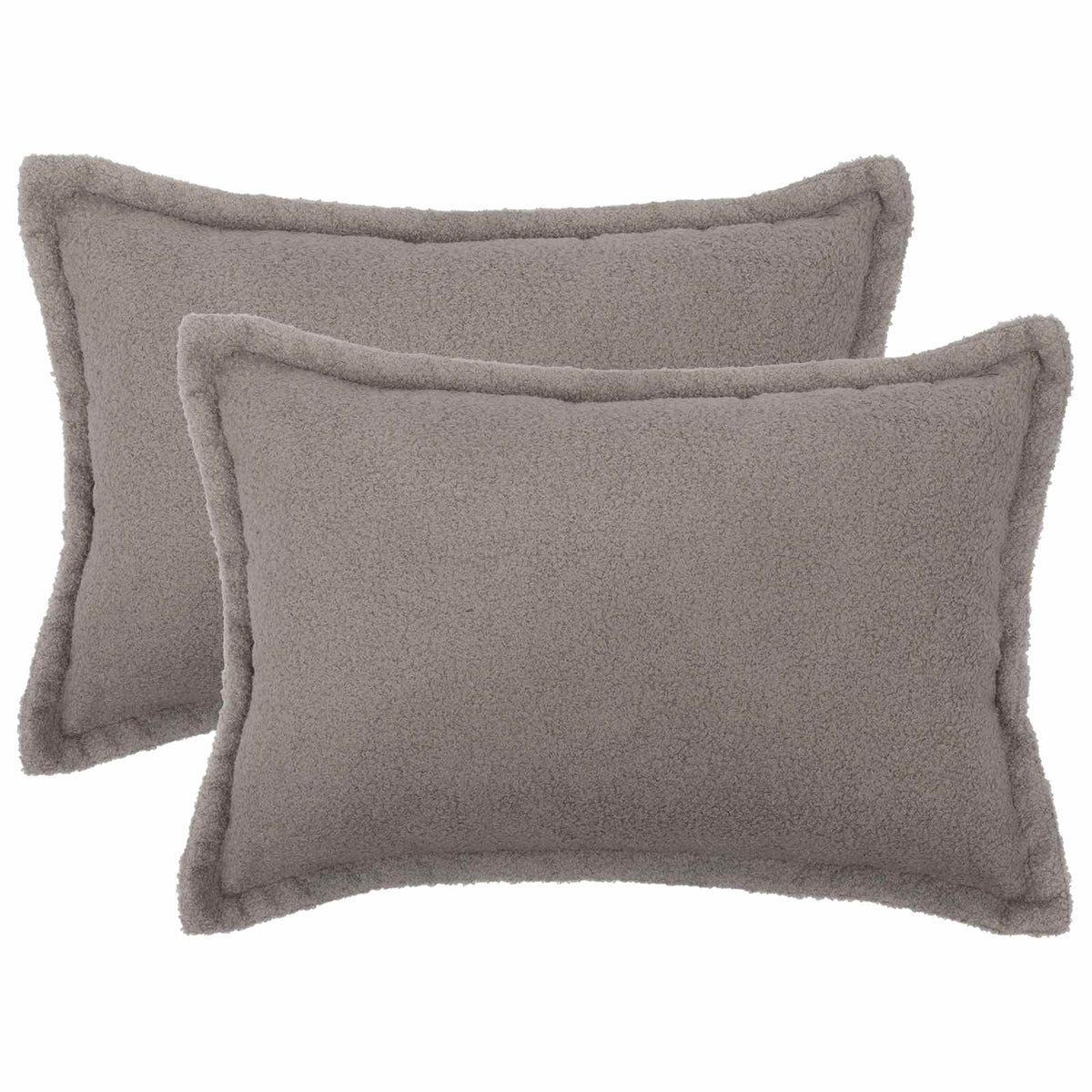 Federa 2 pcs HOUTEN Grigio Chiaro 50 x 70 cm Bouclé | homemem39