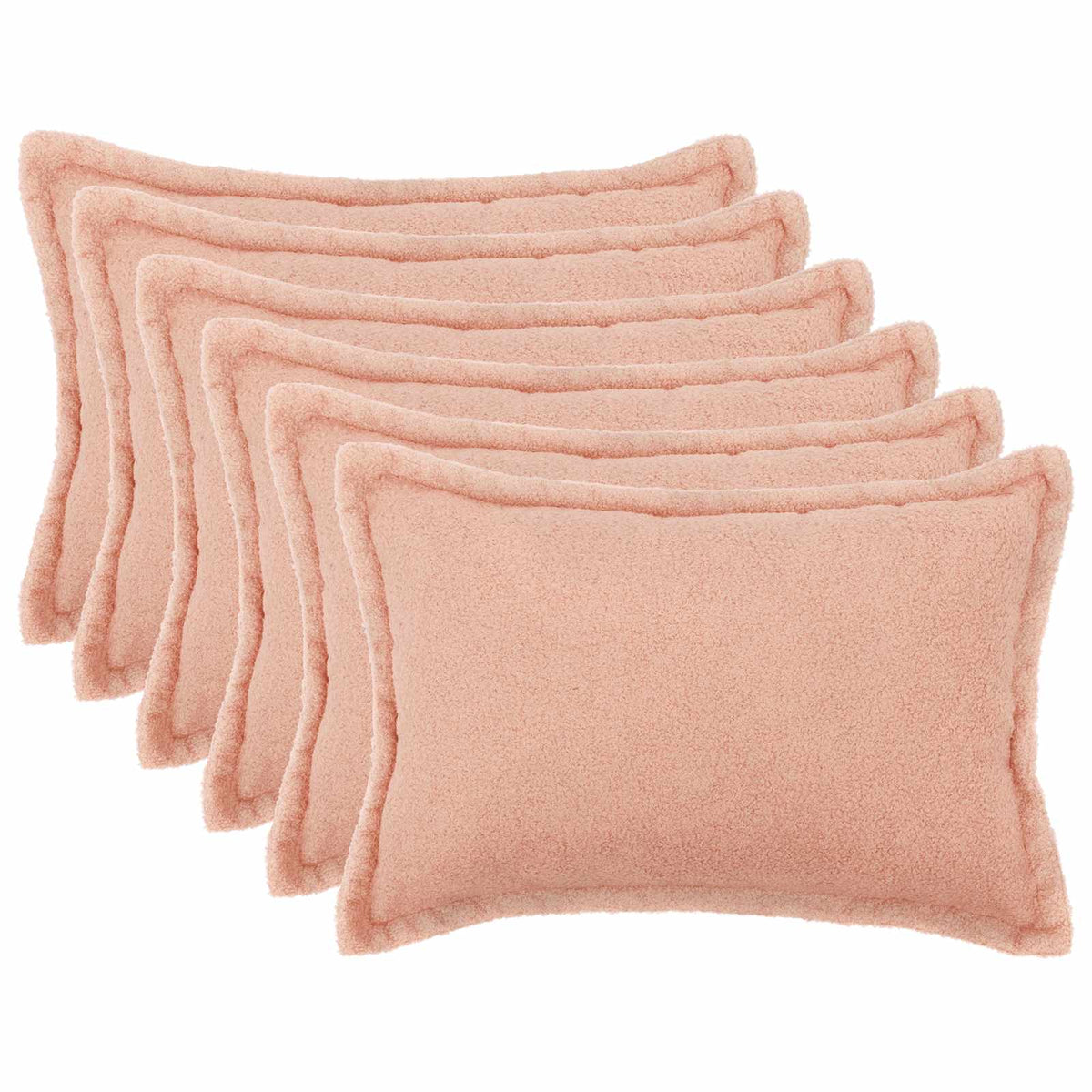 Federa 6 pcs HOUTEN Rosa 50 x 70 cm Bouclé | homemem39