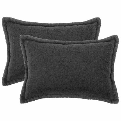 Federa 2 pcs HOUTEN Grigio Scuro 50 x 70 cm Bouclé