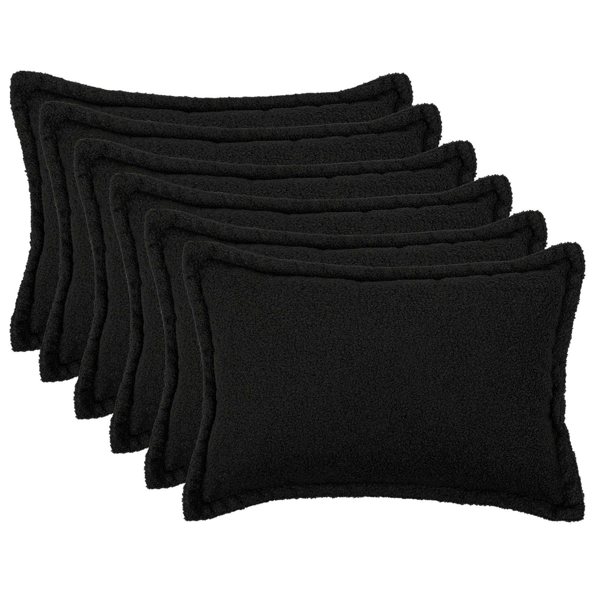 Federa 6 pcs HOUTEN Nero 50 x 70 cm Bouclé | homemem39