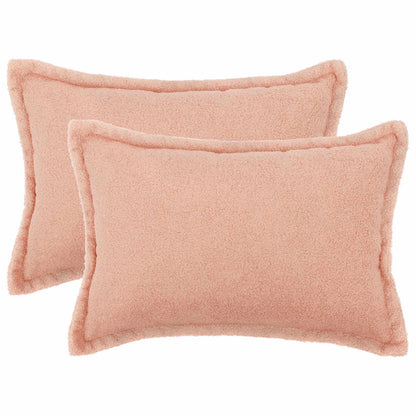 Federa 2 pcs HOUTEN Rosa 50 x 75 cm Bouclé | homemem39