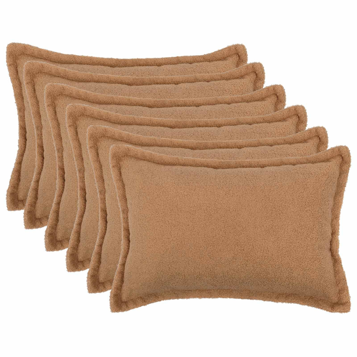 Federa 6 pcs HOUTEN Beige 50 x 75 cm Bouclé | homemem39