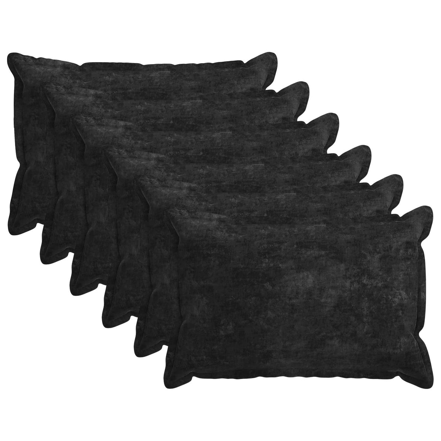 Federa 6 pz HOUTEN Antracite 50 x 75 cm Tessuto Chenille