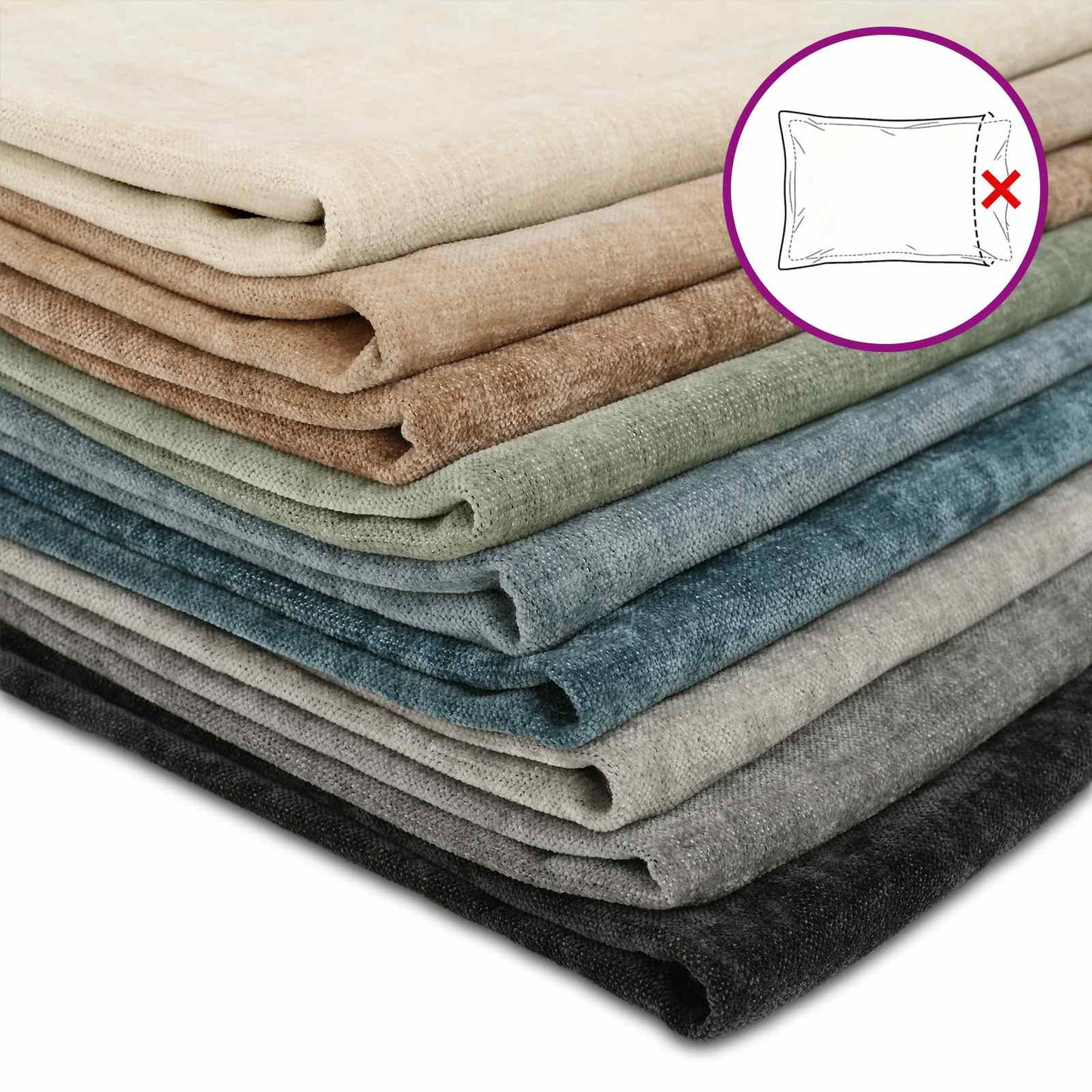 Federa 6 pz HOUTEN Antracite 50 x 75 cm Tessuto Chenille