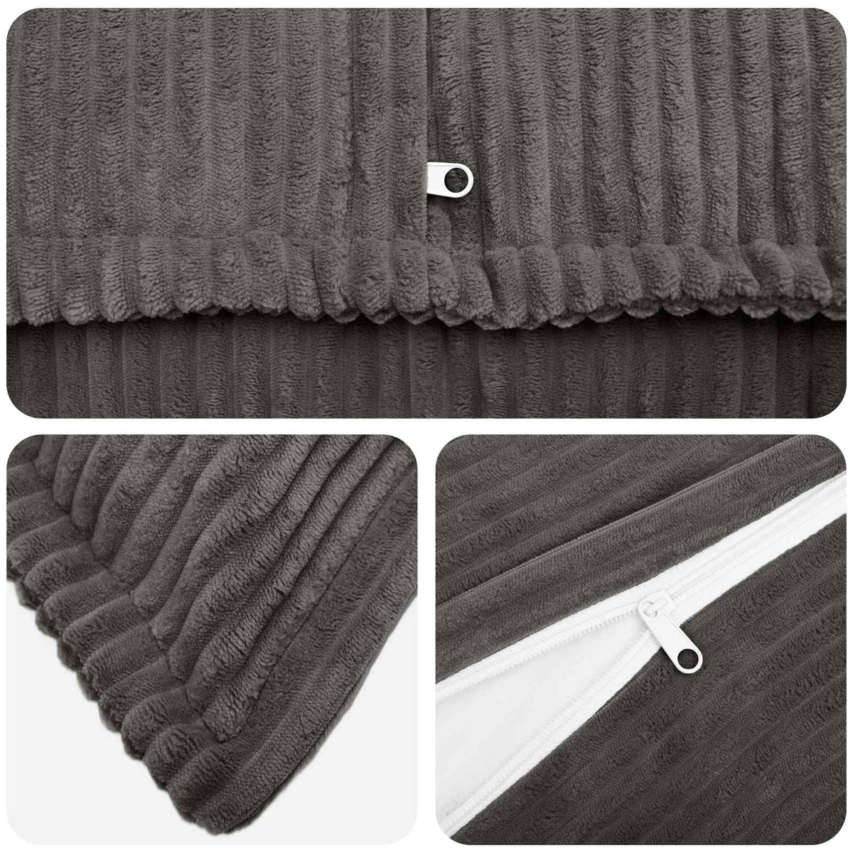 Federa 6 pz HOUTEN Grigio Scuro 50 x 80 cm corduroy | homemem39