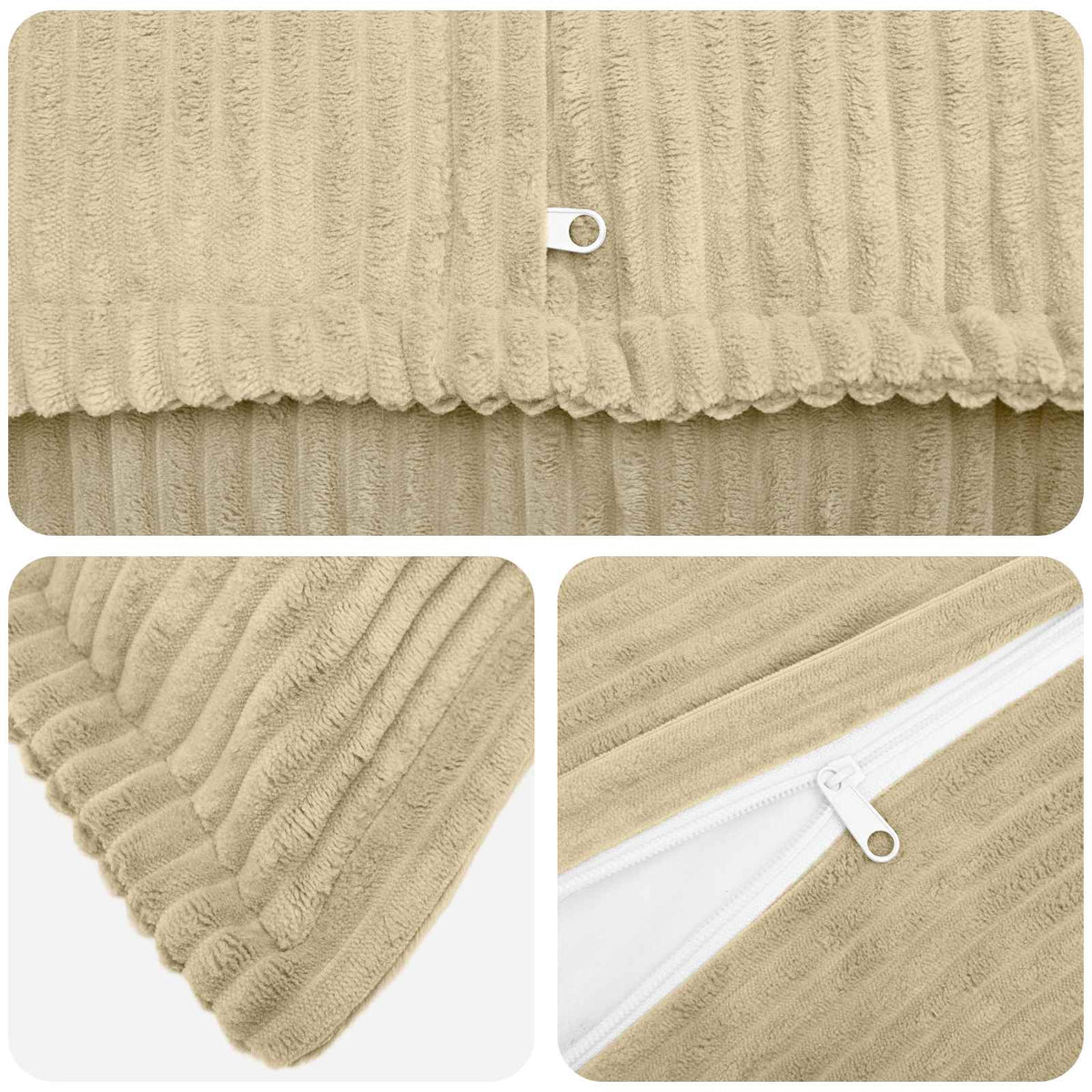 Federa 2 pz HOUTEN Grigio Verde Chiaro 50 x 80 cm corduroy | homemem39