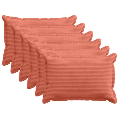 Federa 6 pz HOUTEN Rosso Arancio 50 x 80 cm corduroy