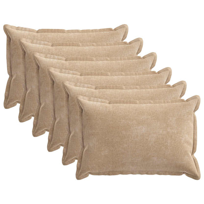 Federa 6 pz HOUTEN Tortora 50 x 80 cm Tessuto Chenille | homemem39