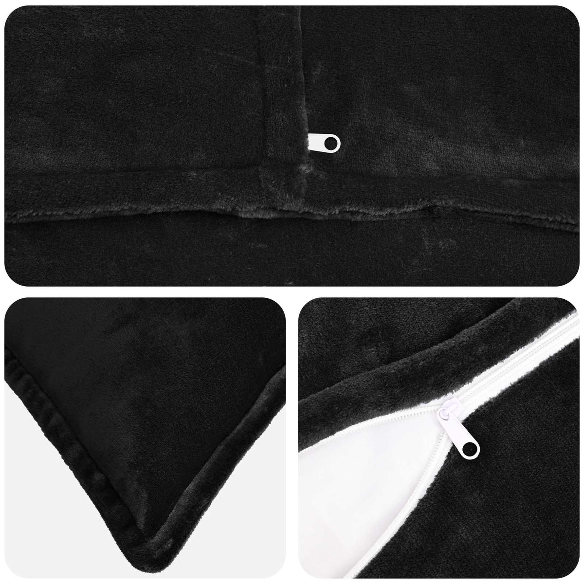 Federa 6 pcs HOUTEN Nero 50 x 80 cm Flanella | homemem39