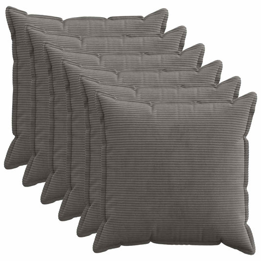Federa 6 pz HOUTEN Grigio Scuro 55 x 55 cm corduroy | homemem39