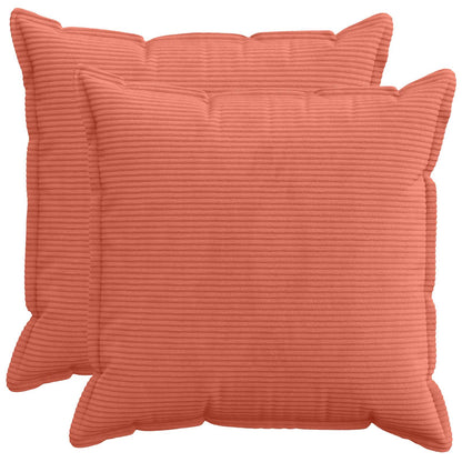 Federa 2 pz HOUTEN Rosso Arancio 55 x 55 cm corduroy | homemem39