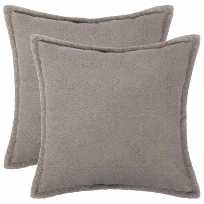 Federa 2 pcs HOUTEN Grigio Chiaro 55 x 55 cm Bouclé | homemem39