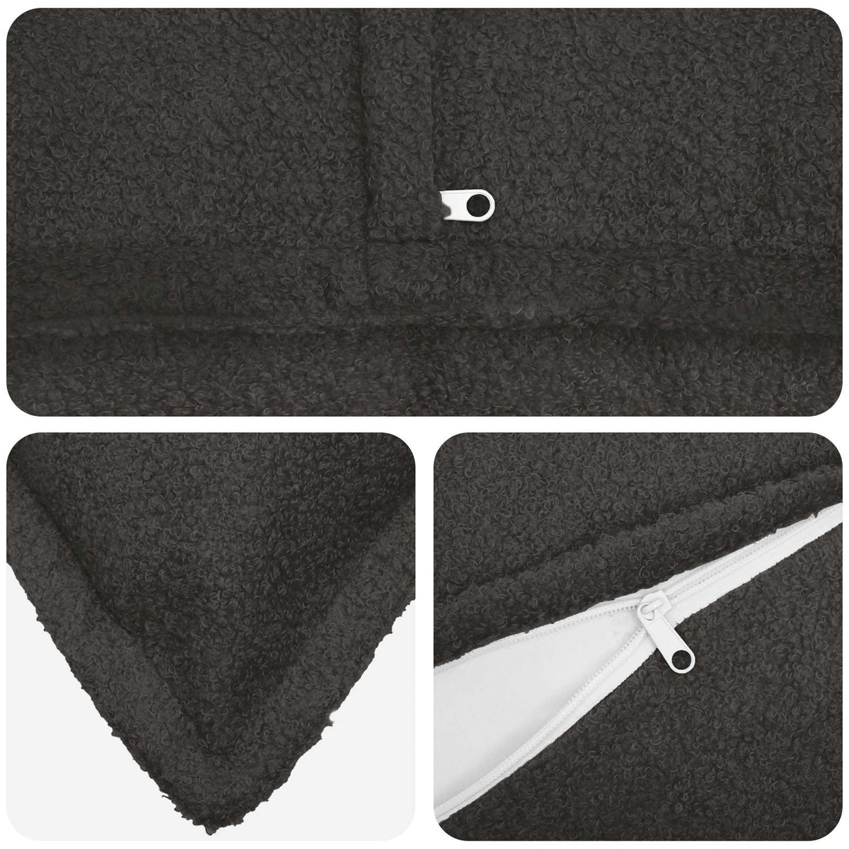 Federa 2 pcs HOUTEN Grigio Scuro 55 x 55 cm Bouclé | homemem39