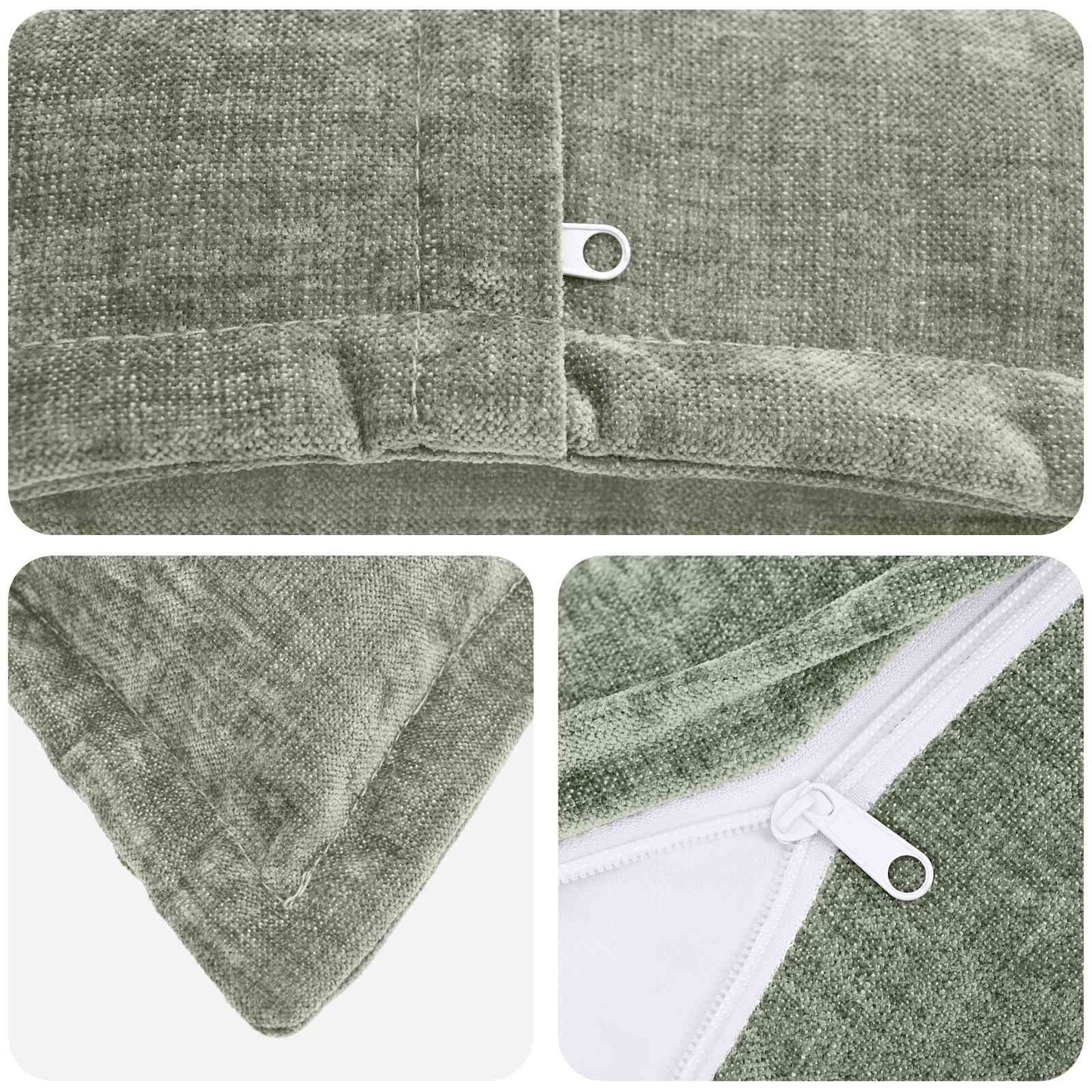 Federa 2 pz HOUTEN Verde 55 x 55 cm Tessuto Chenille
