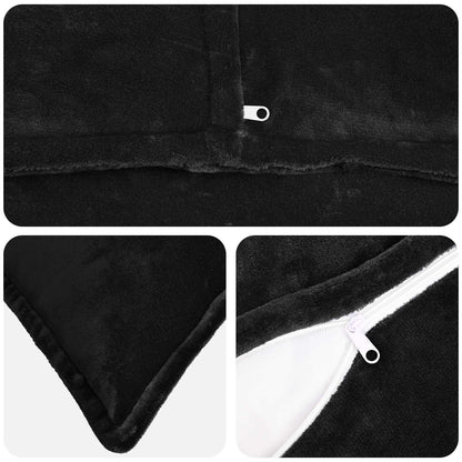 Federa 2 pcs HOUTEN Nero 55 x 55 cm Flanella | homemem39