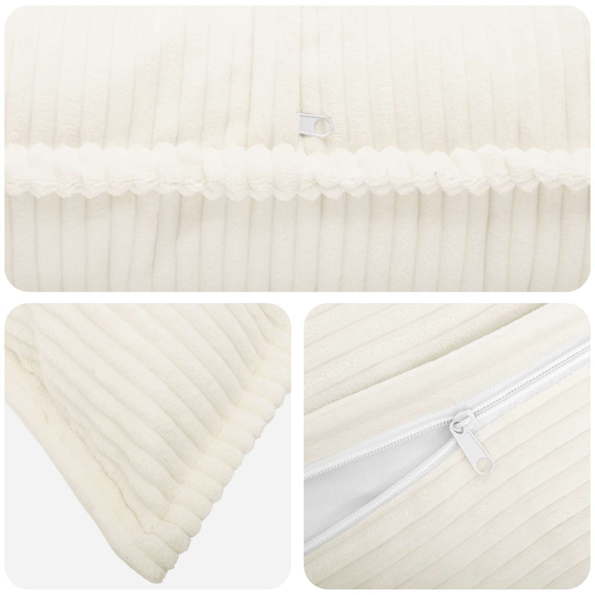 Federa 2 pz HOUTEN Crema 60 x 60 cm corduroy | homemem39