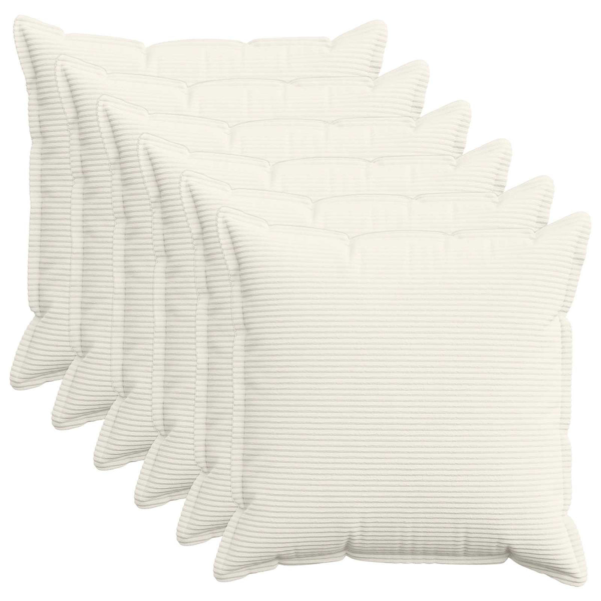 Federa 6 pz HOUTEN Crema 60 x 60 cm corduroy