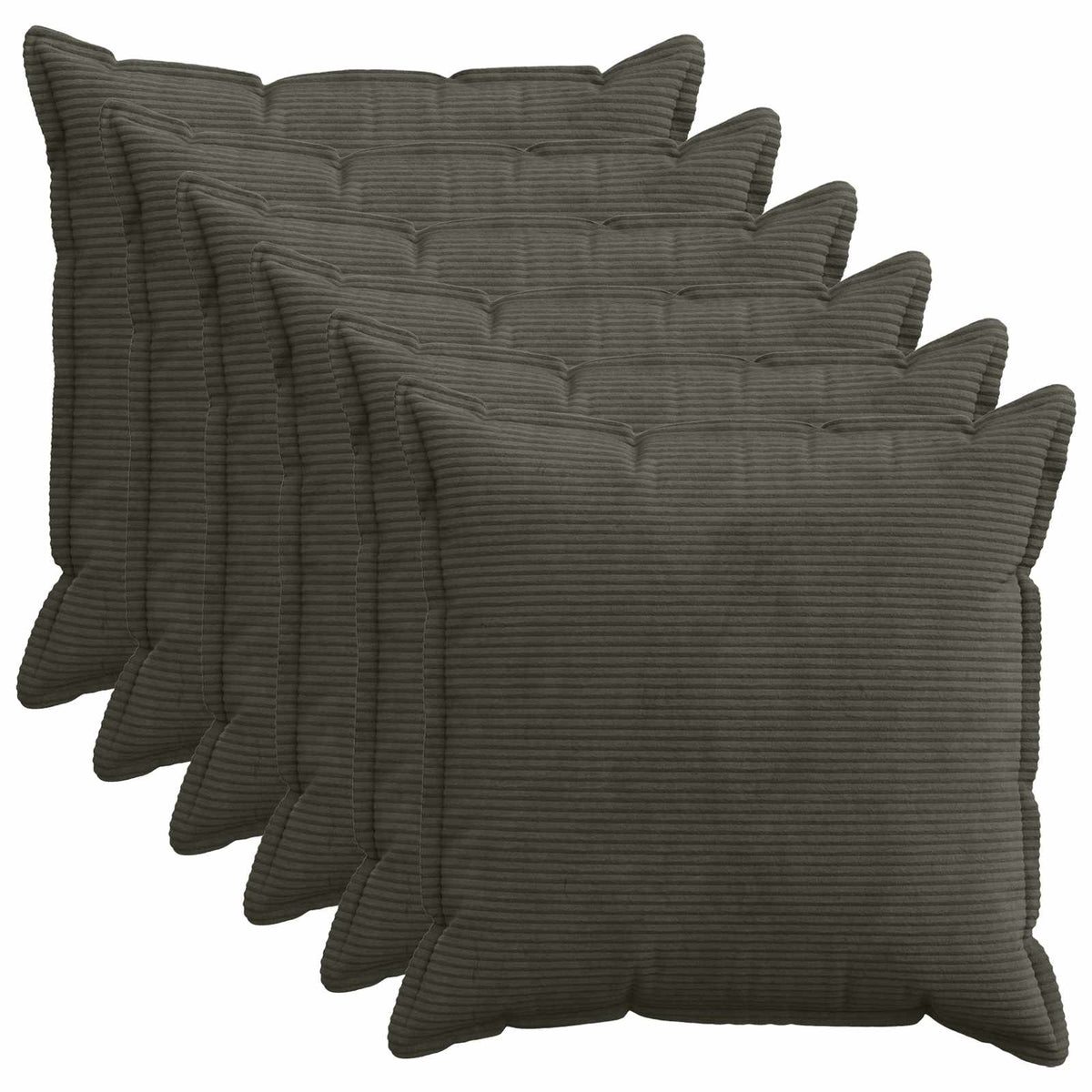 Federa 6 pz HOUTEN Antracite 65 x 65 cm corduroy | homemem39