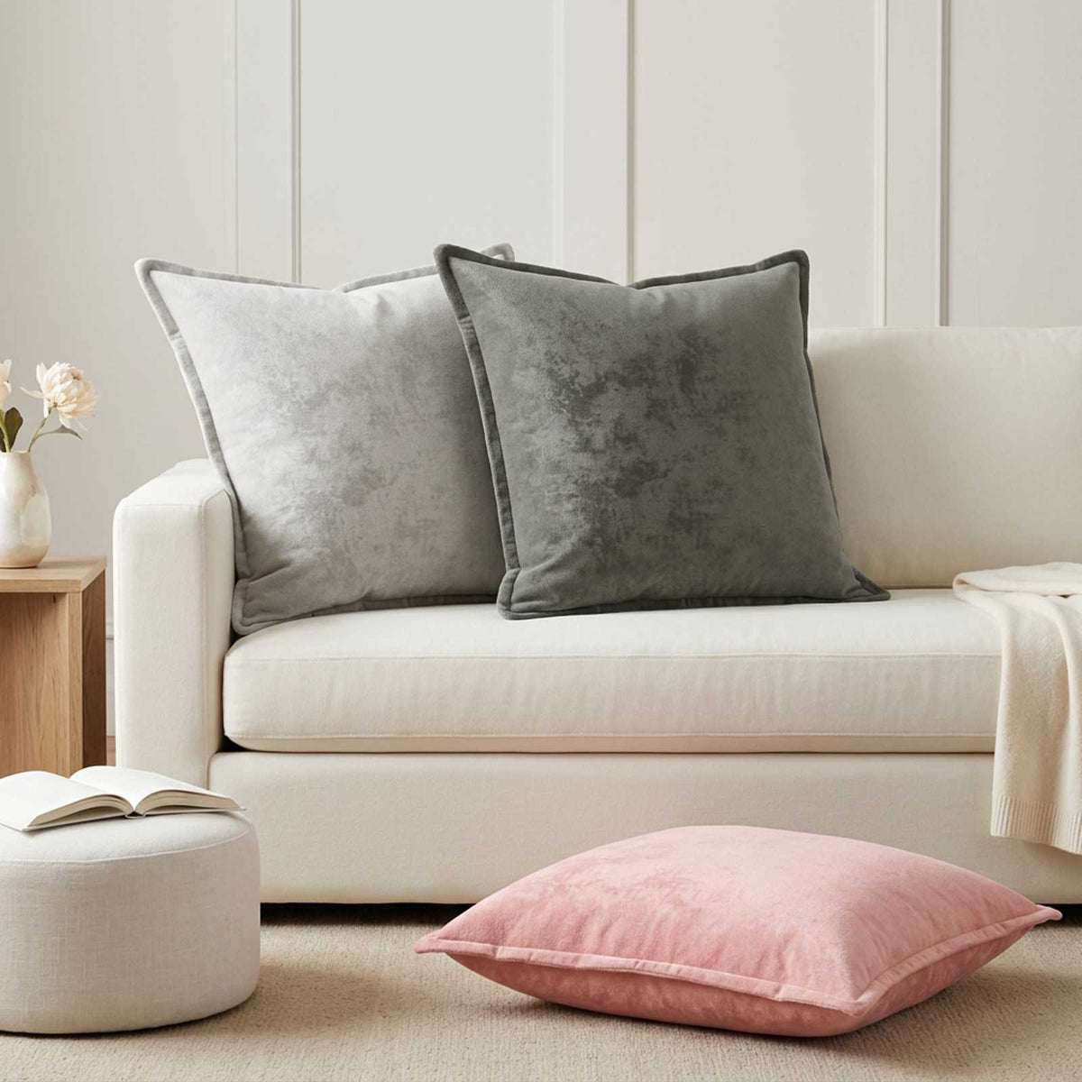 Federa 2 pz HOUTEN Rosa 65 x 65 cm Flanella