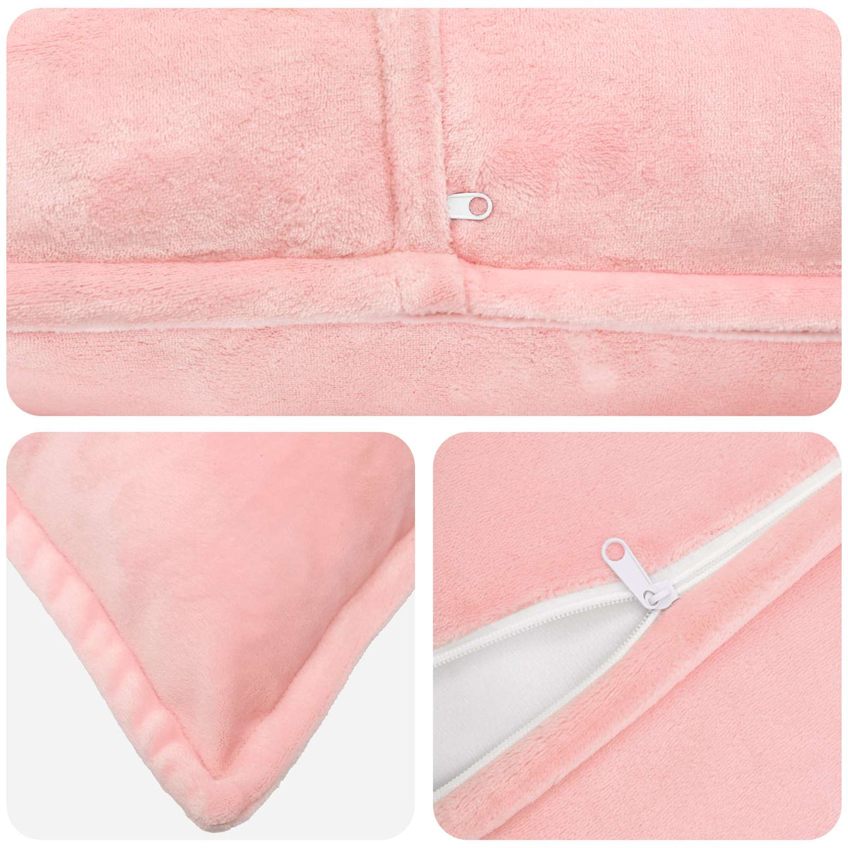 Federa 2 pz HOUTEN Rosa 65 x 65 cm Flanella