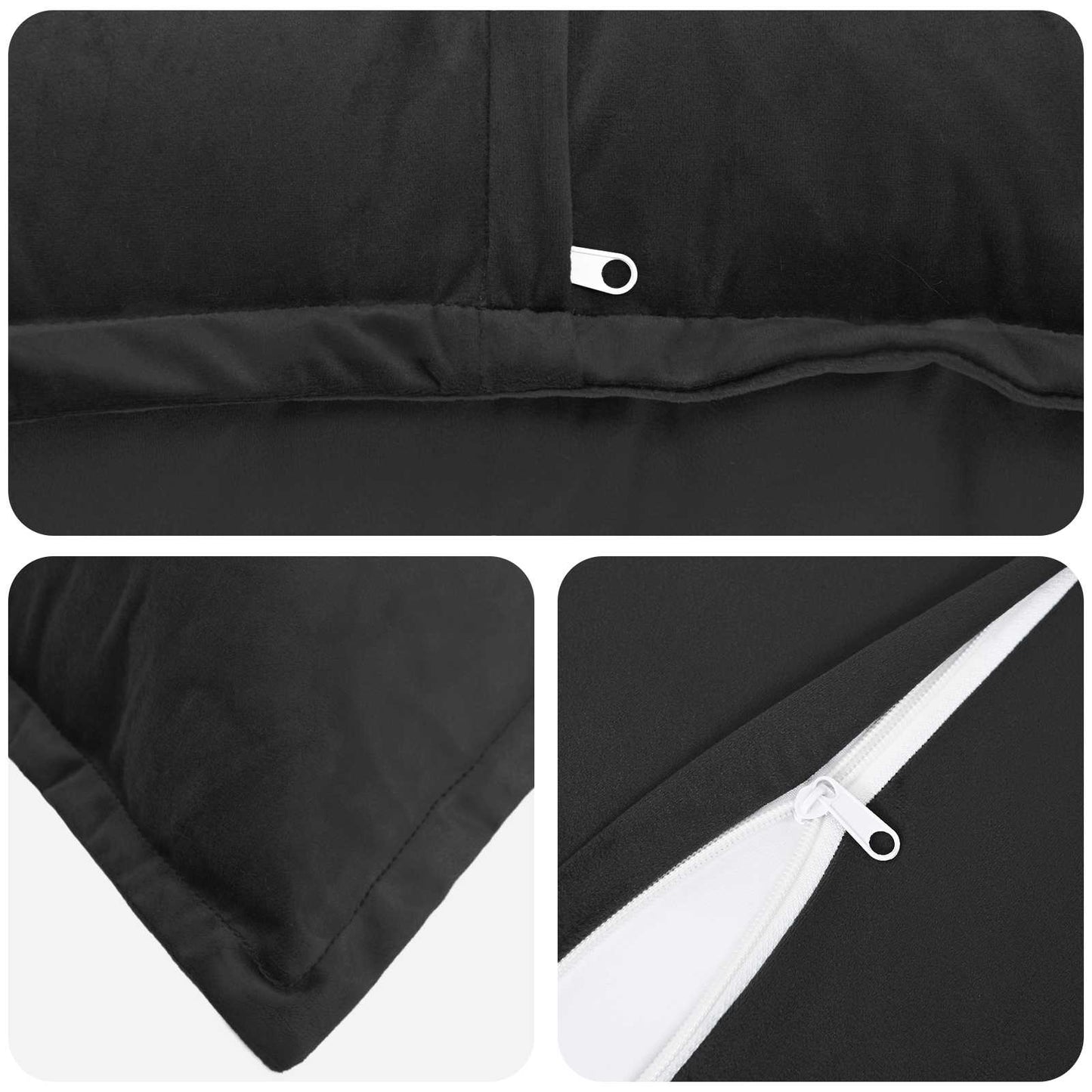 Federa 2 pcs HOUTEN Nero 70 x 70 cm Velluto