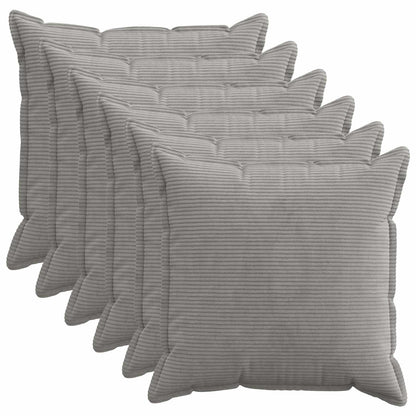 Federa 6 pz HOUTEN Grigio Chiaro 70 x 70 cm corduroy | homemem39