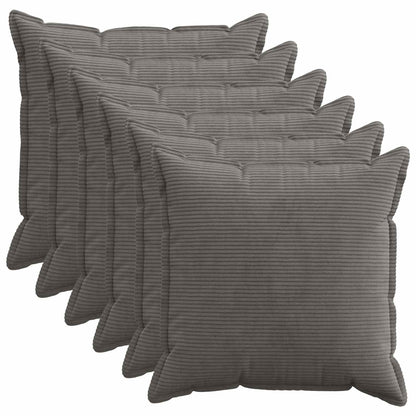 Federa 6 pz HOUTEN Grigio Scuro 70 x 70 cm corduroy