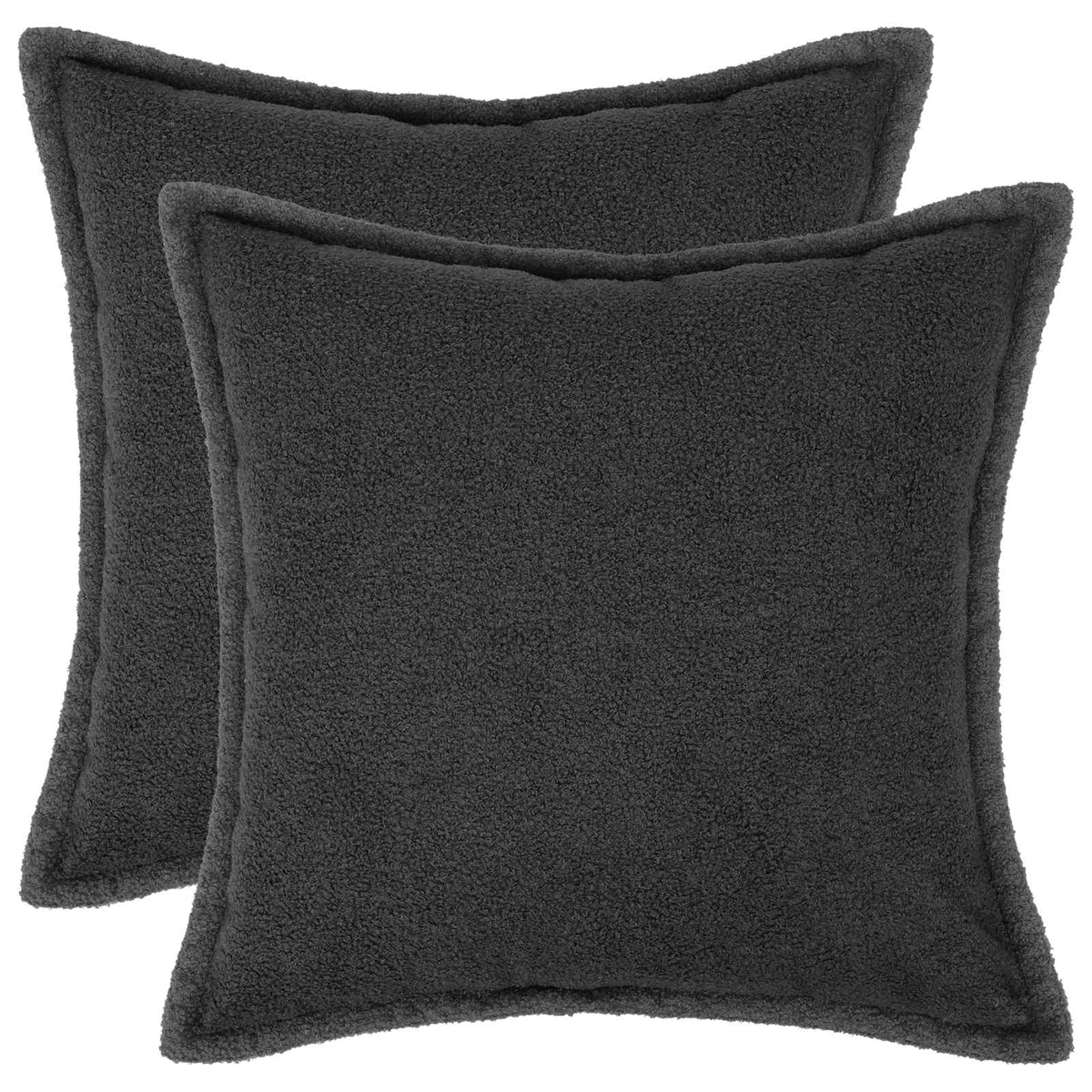 Federa 2 pcs HOUTEN Grigio Scuro 70 x 70 cm Bouclé | homemem39