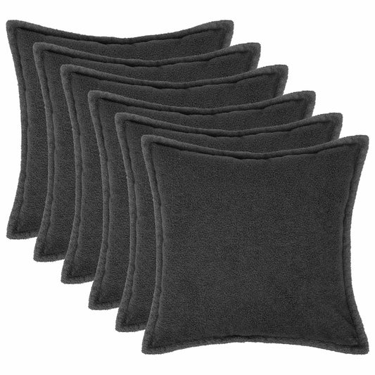 Federa 6 pcs HOUTEN Grigio Scuro 70 x 70 cm Bouclé | homemem39