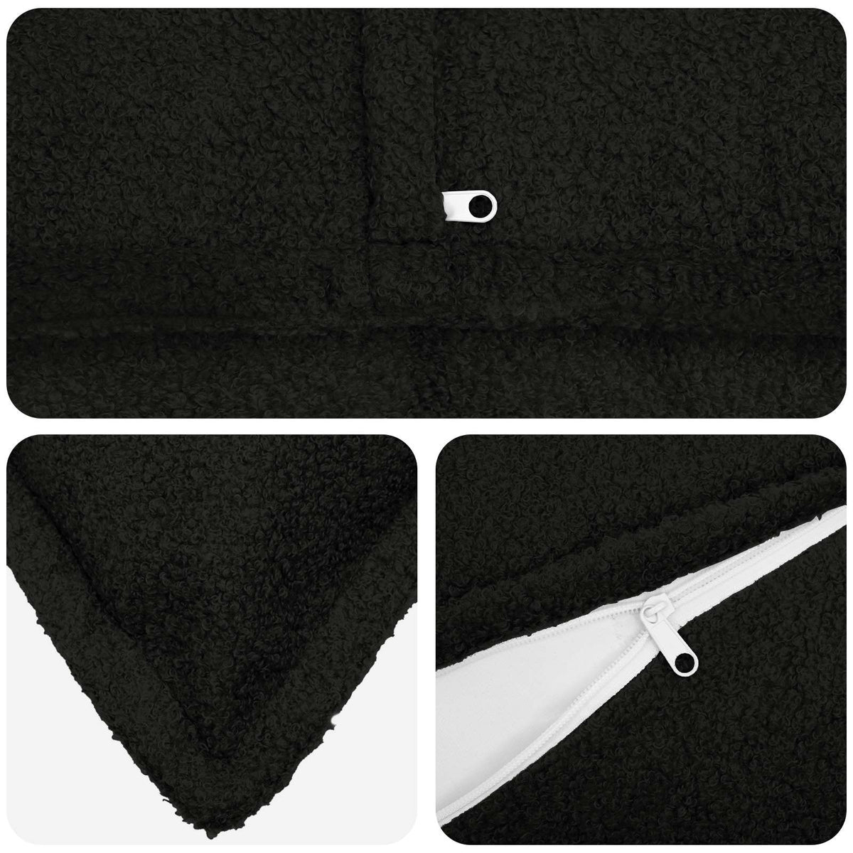 Federa 6 pcs HOUTEN Nero 70 x 70 cm Bouclé | homemem39