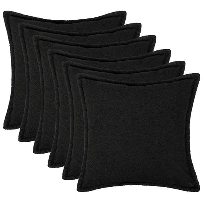 Federa 6 pcs HOUTEN Nero 70 x 70 cm Bouclé | homemem39
