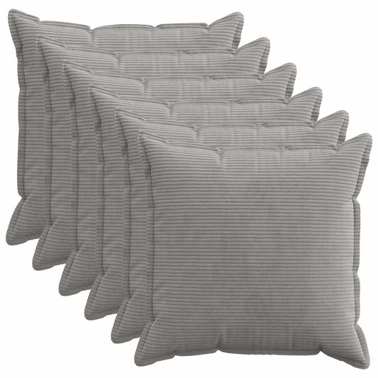 Federa 6 pz HOUTEN Grigio Chiaro 80 x 80 cm corduroy | homemem39
