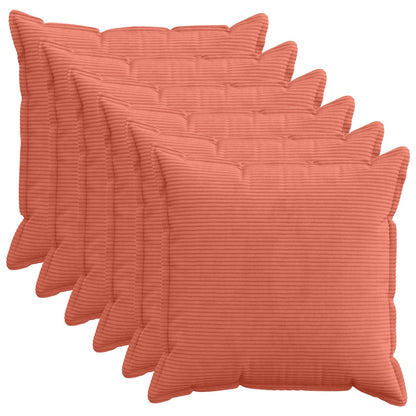 Federa 6 pz HOUTEN Rosso Arancio 80 x 80 cm corduroy | homemem39