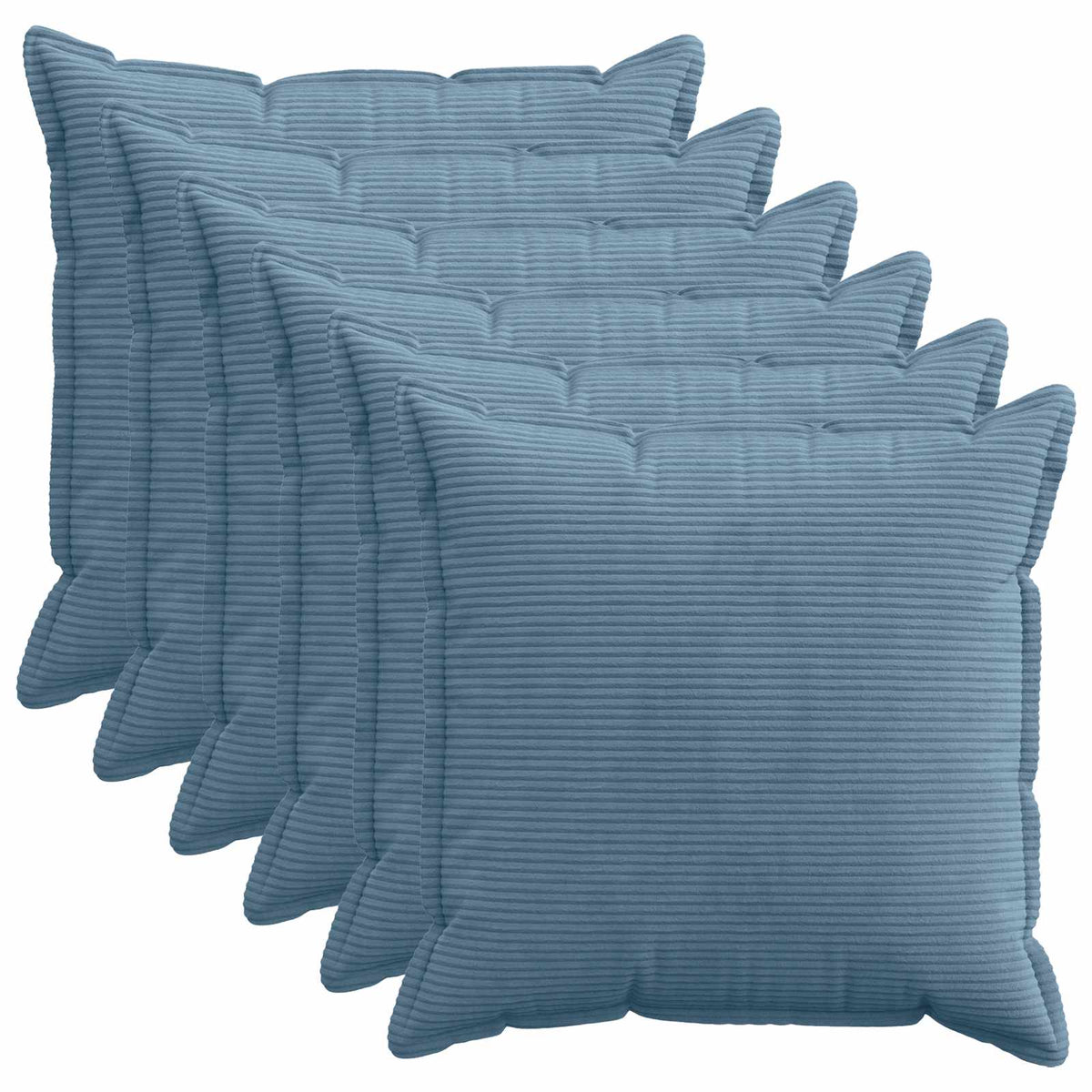 Federa 6 pz HOUTEN Blu 80 x 80 cm corduroy | homemem39