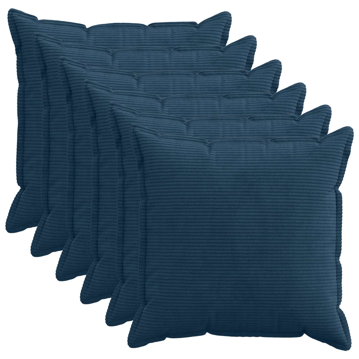 Federa 6 pz HOUTEN Blu navy 80 x 80 cm corduroy | homemem39