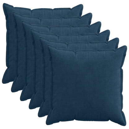 Federa 6 pz HOUTEN Blu navy 80 x 80 cm corduroy | homemem39